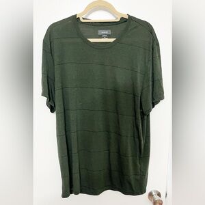 Alfani Green & Navy Blue Striped Short Sleeve T-Shirt